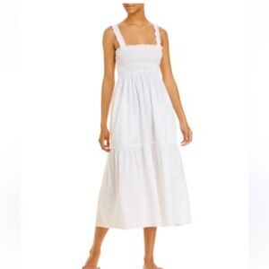 100% cotton French connection White  Smocked Maxi Dress